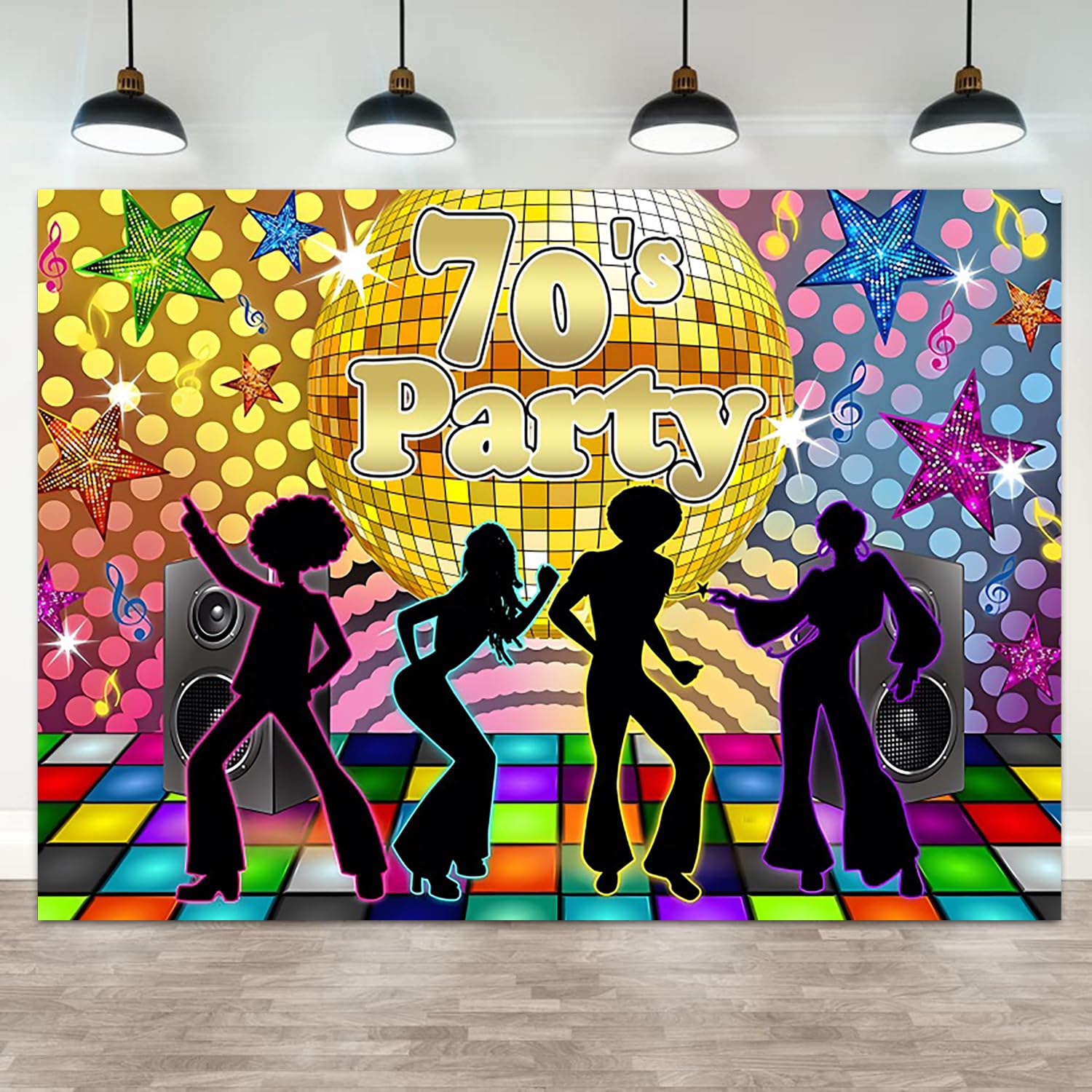 ASDCXZ 7x5ft Disco Backdrop Back to 90s 80s 70s Party Photography Background Neon Disco Ball Dance Banner Let's Boogie Birthday Party Decorations