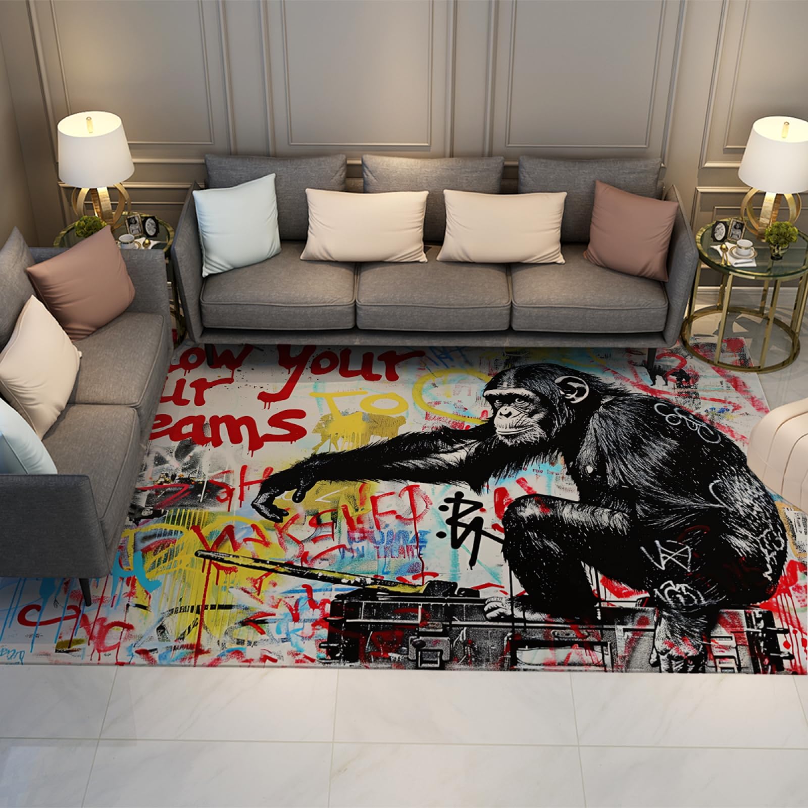 Tapis d'intérieur doux graffiti pour réchauffer la chambre d'un ado