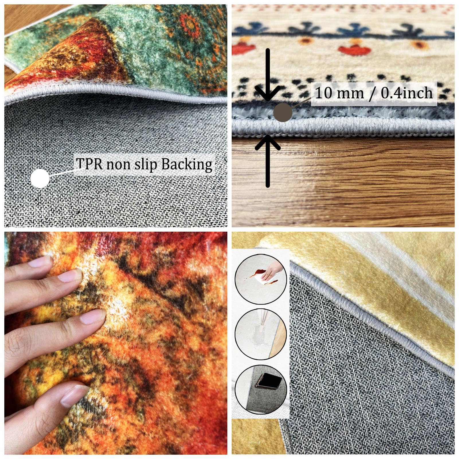 Alfombra Pasillo Larga Alfombra Cocina Lavable Antideslizante 100 x 300 cm Tapete Corredor Felpudo de Entrada, Antideslizante Lavables Corredor para Puerta Entrada Interior Absorbente Felpudo