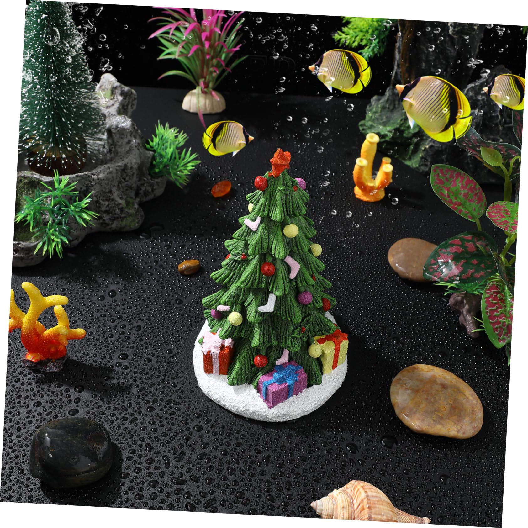Toyvian Décor Aquarium Résine Arbre Artificiel pour Accessoire de Décoration Compact Élégant pour Aquarium