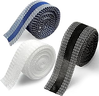 Marcobrothers Cinta de dobladillo instantáneo termoadhesiva de 3.2 yardas, 3 colores, cinta adhesiva permanente sin coser, cinta adhesiva de dobladillo lavable, cinta de tela para dobladillo (3.2