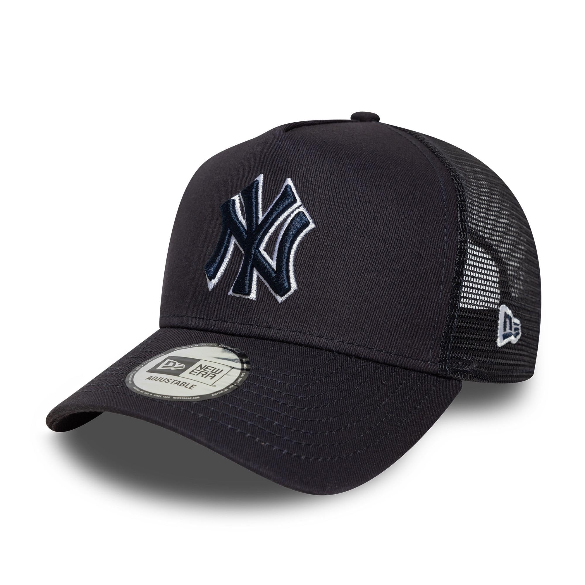 New Era New York Yankees A-Frame Trucker Cap Dark Blue Tonal White Outline