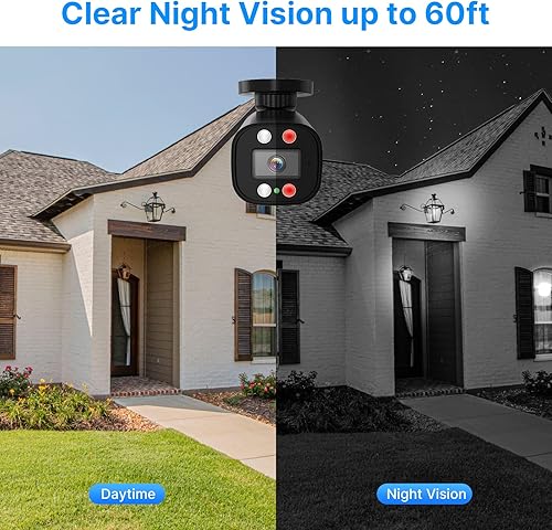 Miniatura 4 de Hiseeu Sistema de cámara de seguridad con cable 3K 8ch con audio, foco de alarma, detección de vehículos AI/humanos, disco duro de 3 TB, sistema