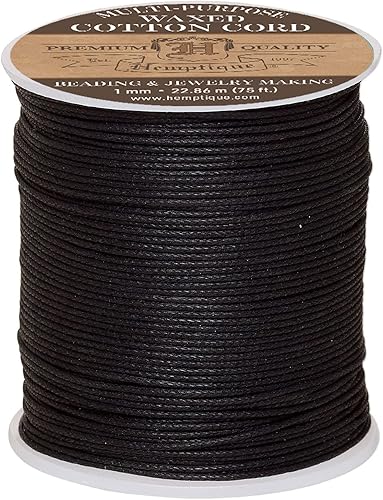 Miniatura 4 de Hemptique Cordón de algodón encerado de 0.020 in para artes y manualidades (natural, 0.039 in)