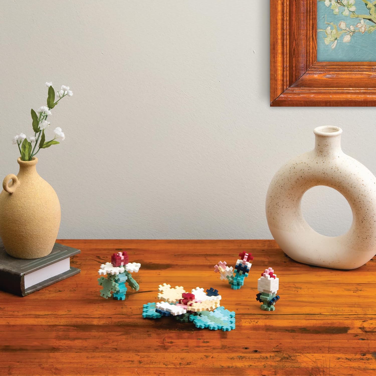 PLUS PLUS Inspired Art History Building Set, 3D Painting Kit & Craft Supplies for Kids, 350 Mini Interlocking Open Ended Pieces - Van Gogh, Almond Blossom