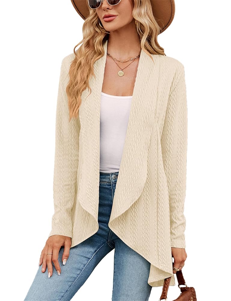 Gilet Femme Manches Longues Famrrifuu - Cardigan Léger En Viscose Col V Ouvert