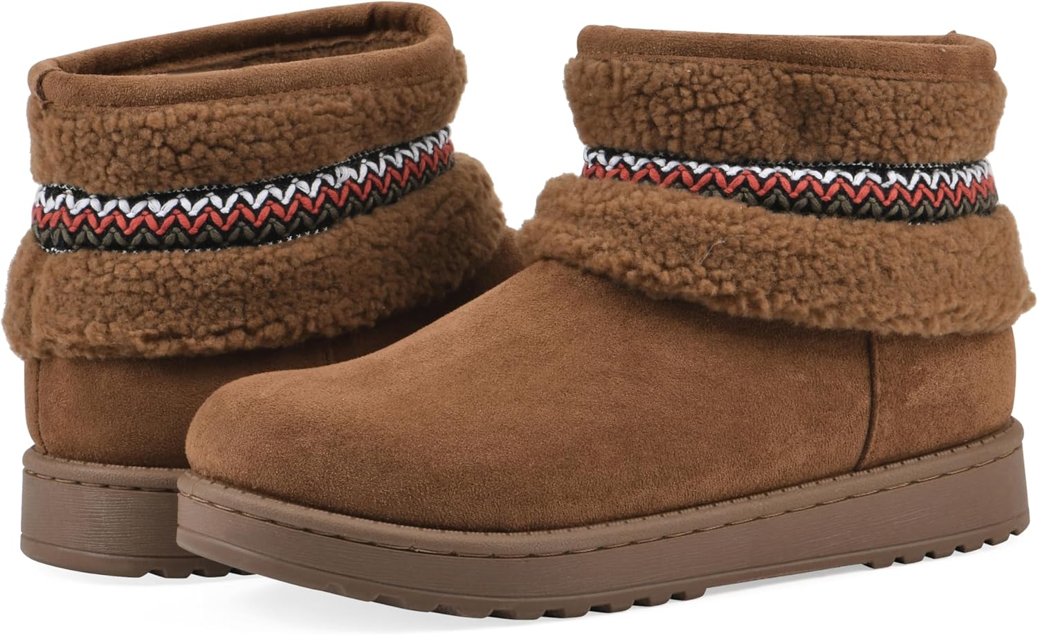 WHITE MOUNTAIN Women's Icons Faux Fur Slip-On Bootie