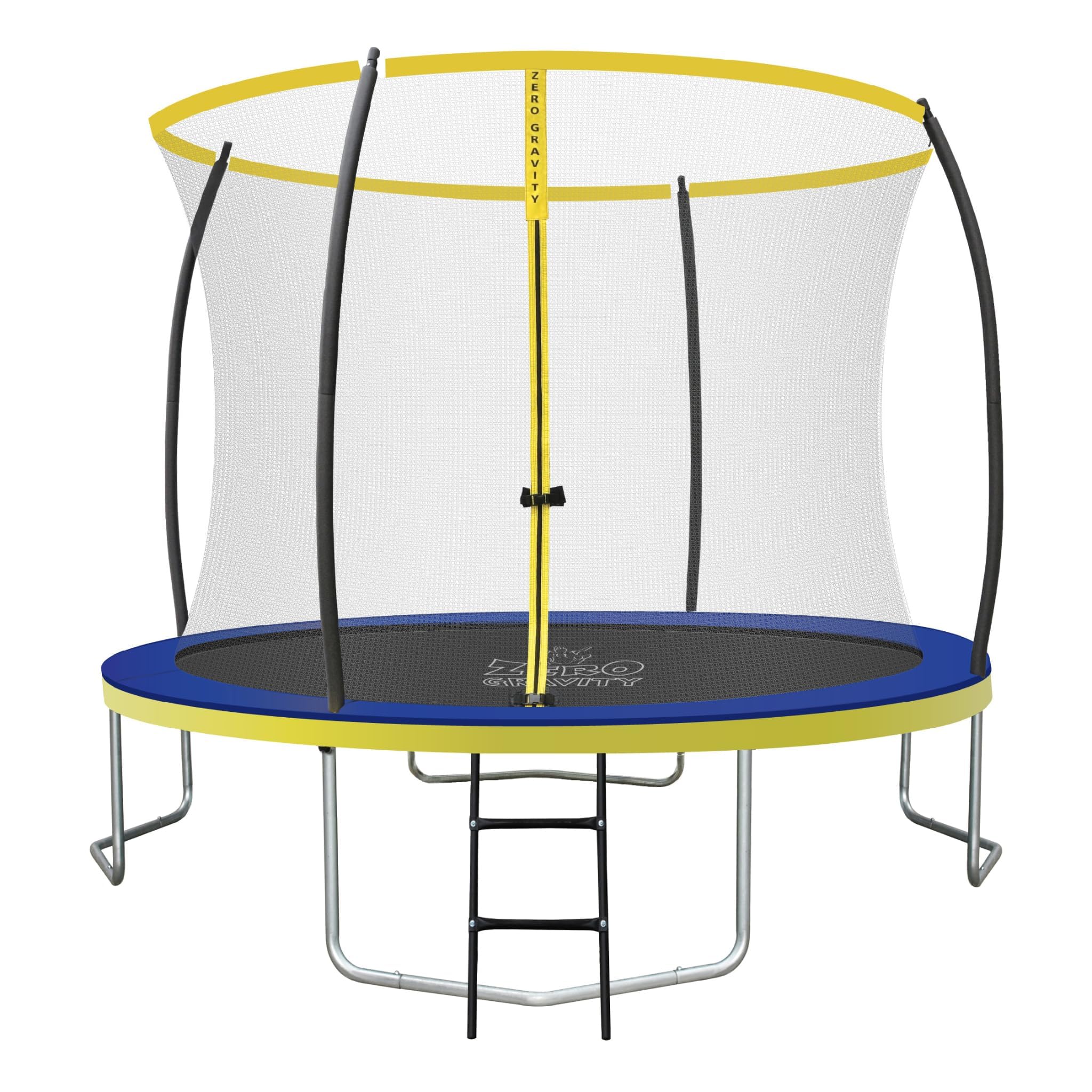 Zero Gravity Trampolino da esterno Ø 183, 244, 305, 366, 427 cm - trampolini da giardino certificati TÜV con scala - a prova di tempesta in 5 minuti - video di montaggio