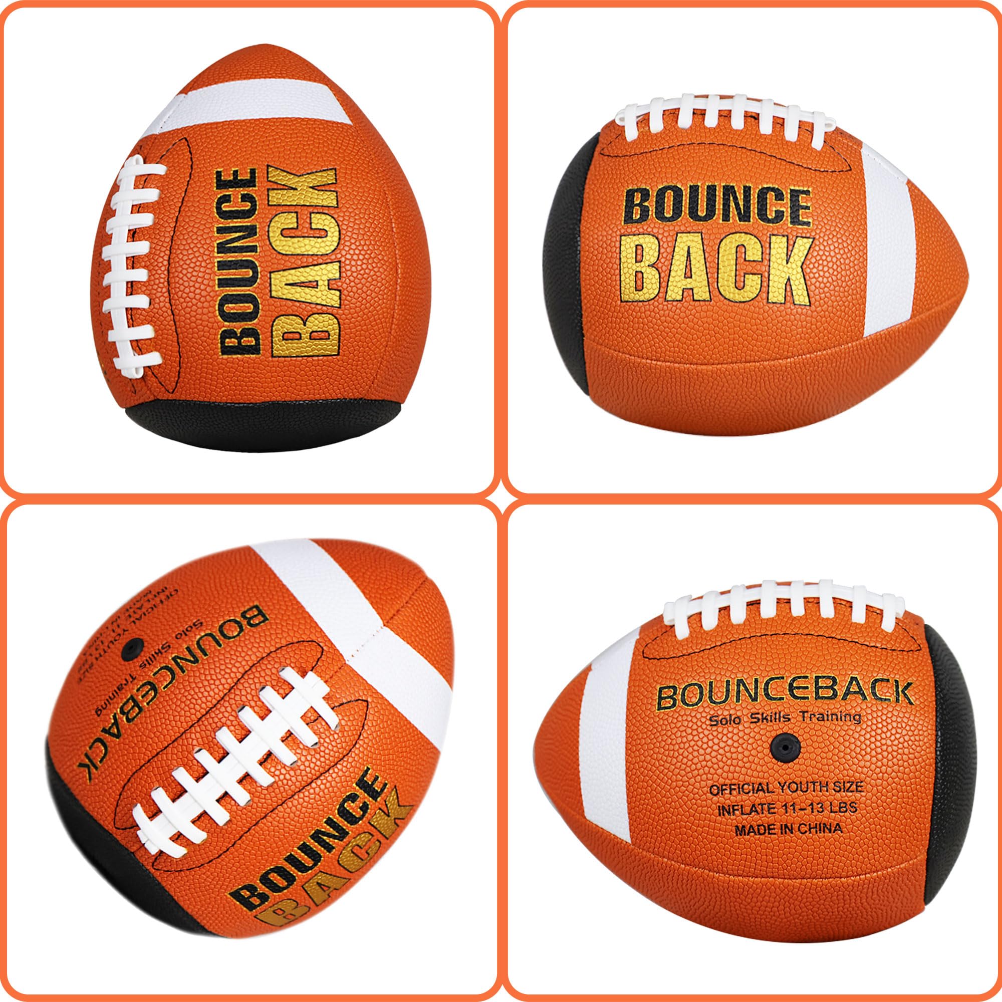 Ballon De Football En Cuir Composite – Rebond Réactif Pour Entraînement Solo Et Passes Contre Mur