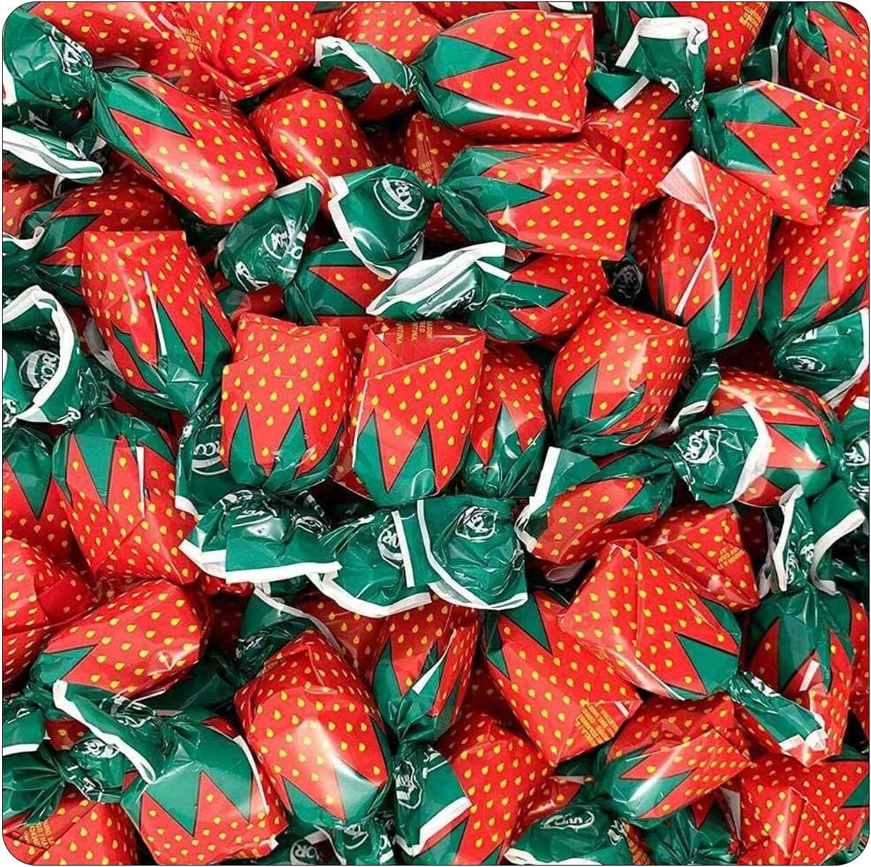Strawberry Hard Candy Individually Wrapped by Cambie, 4 lbs of Strawberry Candy with a Deliciously Sweet Hard Exterior with a Soft, Fruit-Filled Center