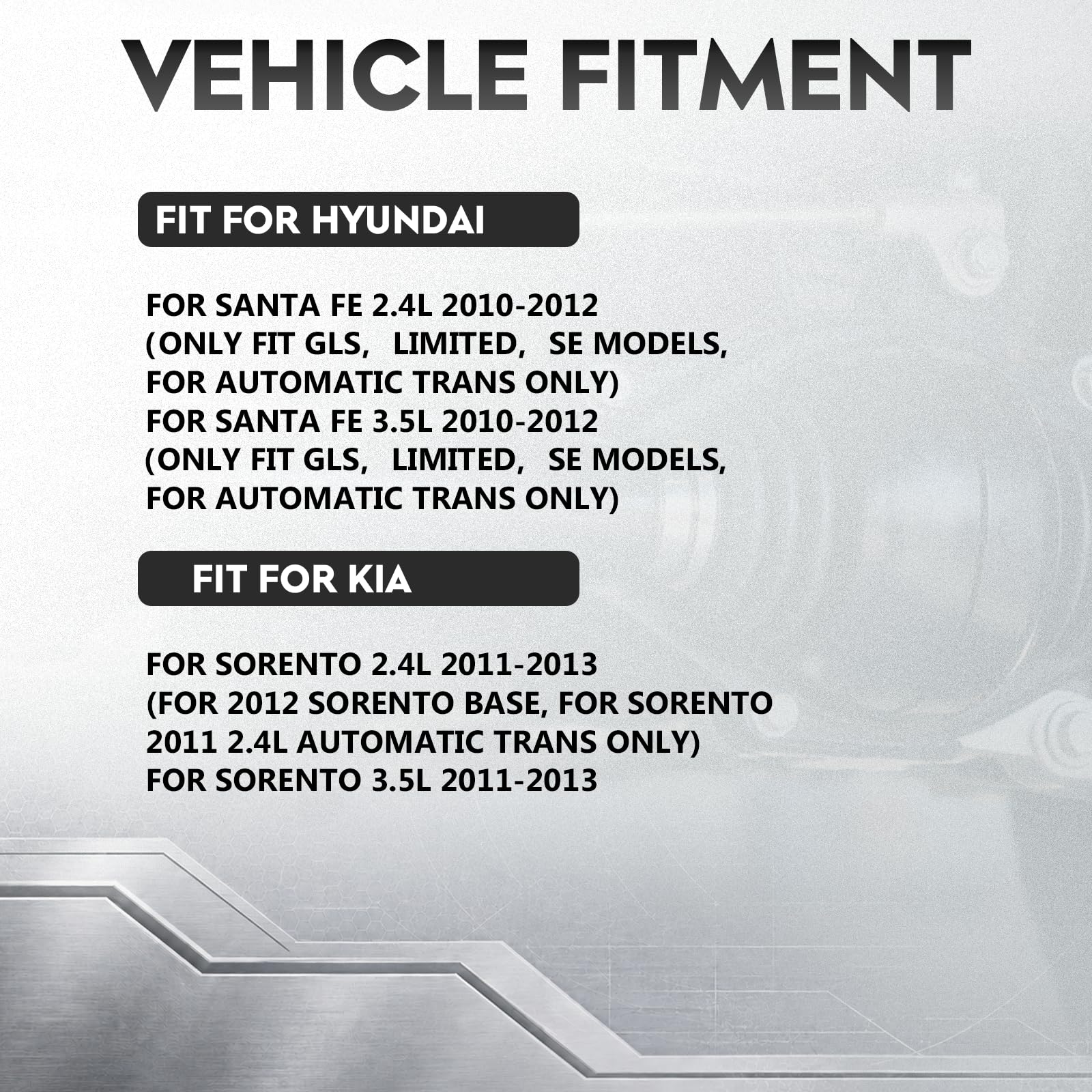 Conjunto de eje CV delantero izquierdo para Hyundai Santa Fe 2010-2012, para Kia Sorento 2011-2013, 2.4L 3.5L, para 66-3653