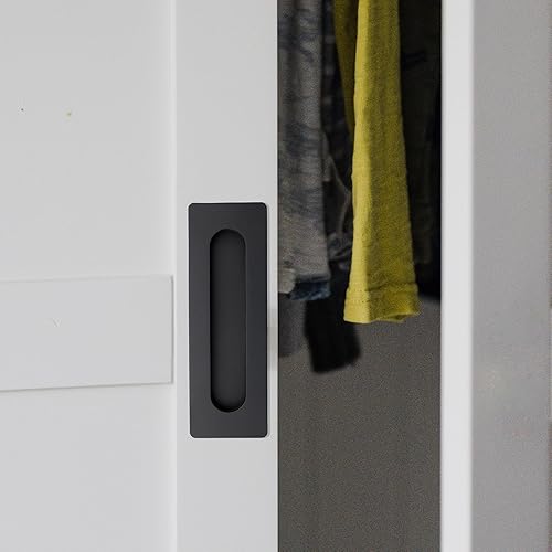 Vista 34 de Cozy Tower Tiradores de dedos empotrados de 6 pulgadas para puerta corredera de bolsillo, tiradores de puerta de armario, manijas de puerta de Oro