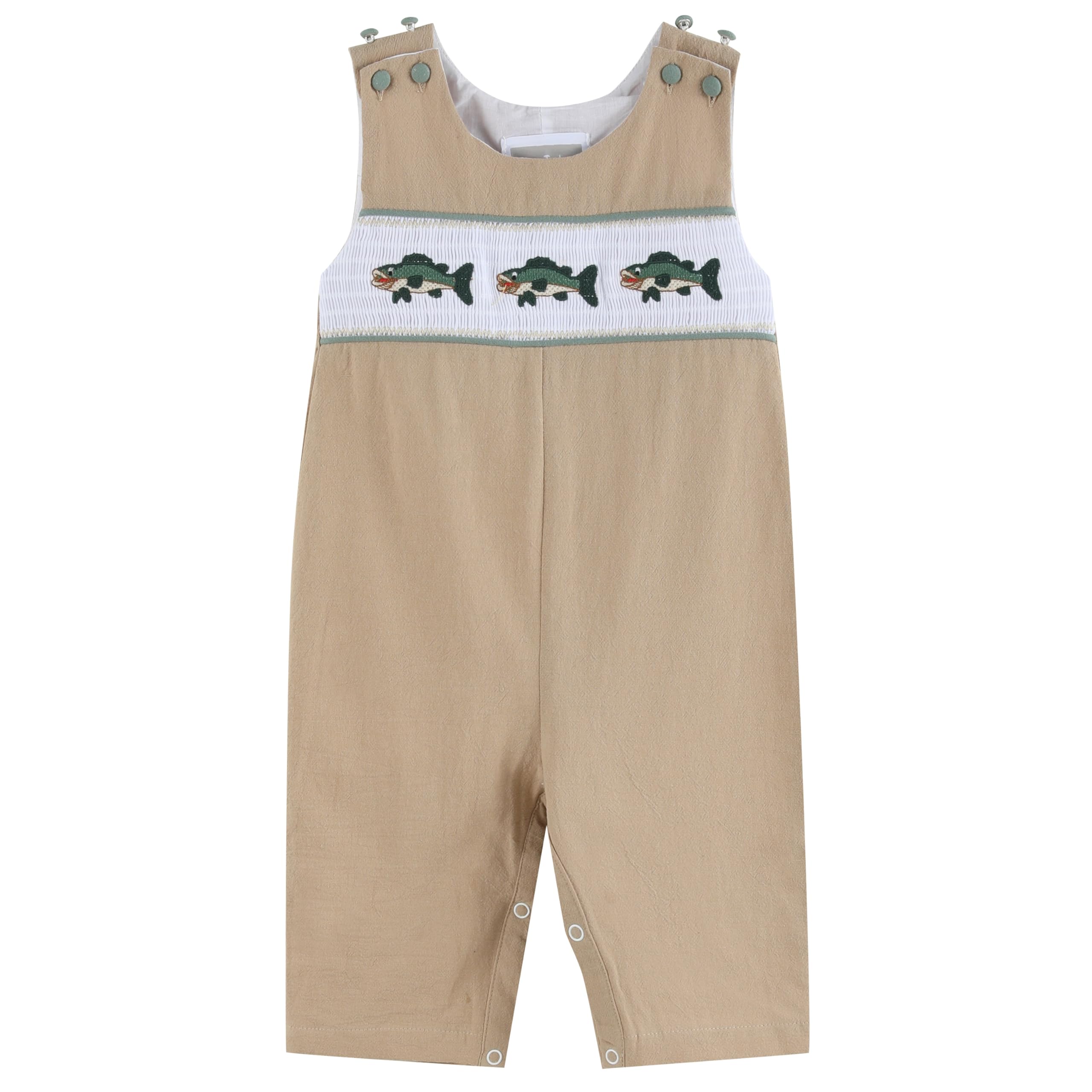 Lil cactus Boys Baby and Toddler Smocked Shortalls