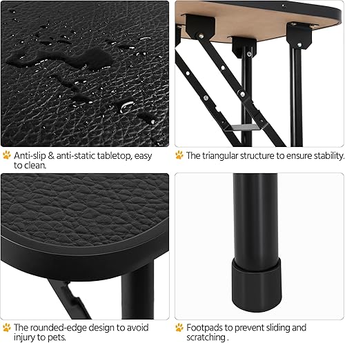 Miniatura 7 de Yaheetech Mesa portátil de aseo para perros de 32 pulgadas con brazo/Noose Black