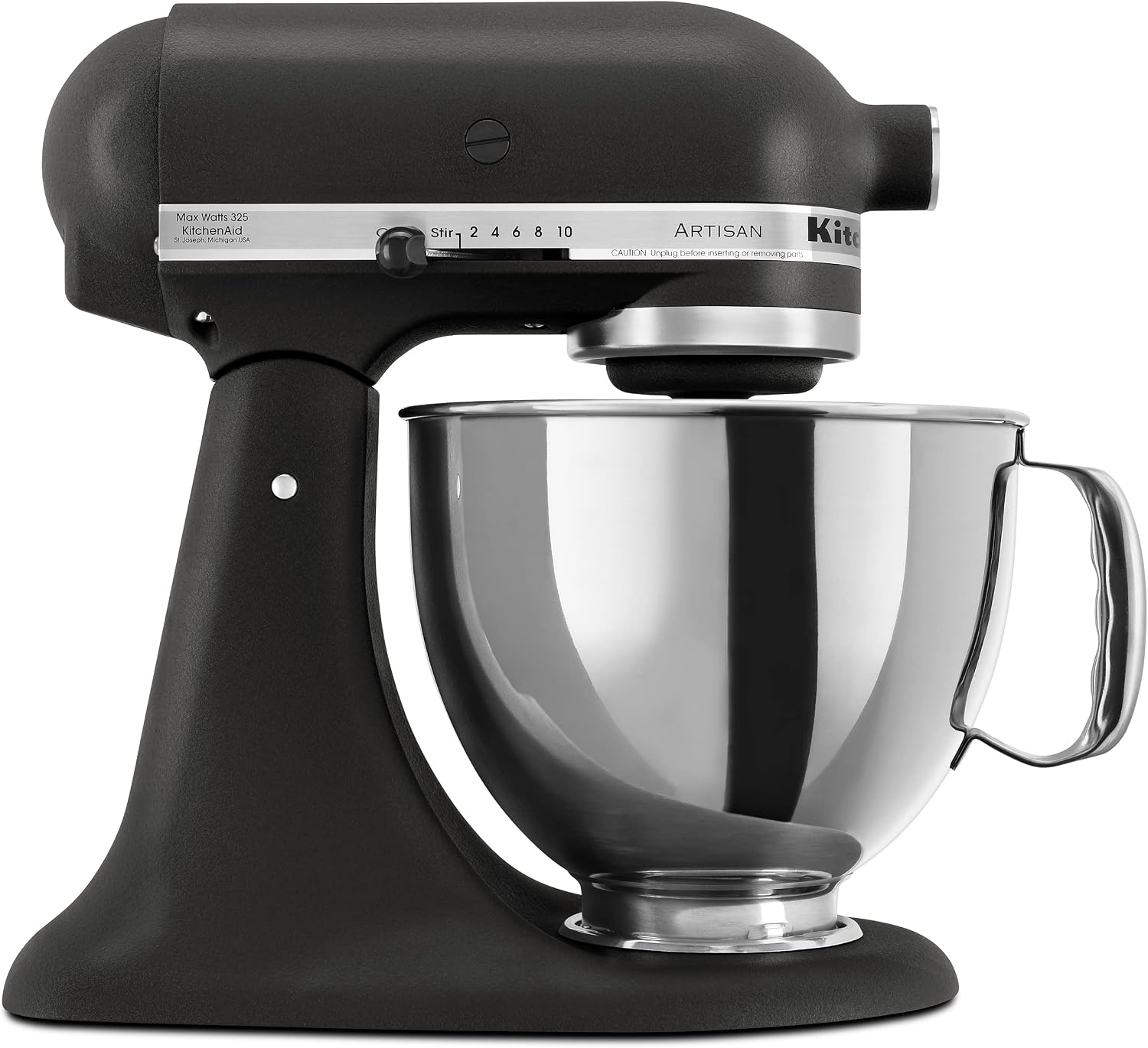 Artisan, 5-Qt Tilt Head Stand Mixer, KSM150PS, Cast Iron Black | Includes Pouring Shield for Mess-Free Mixing, 10 Speed Settings, Easily add Ingredients with the Tilt-Head Design