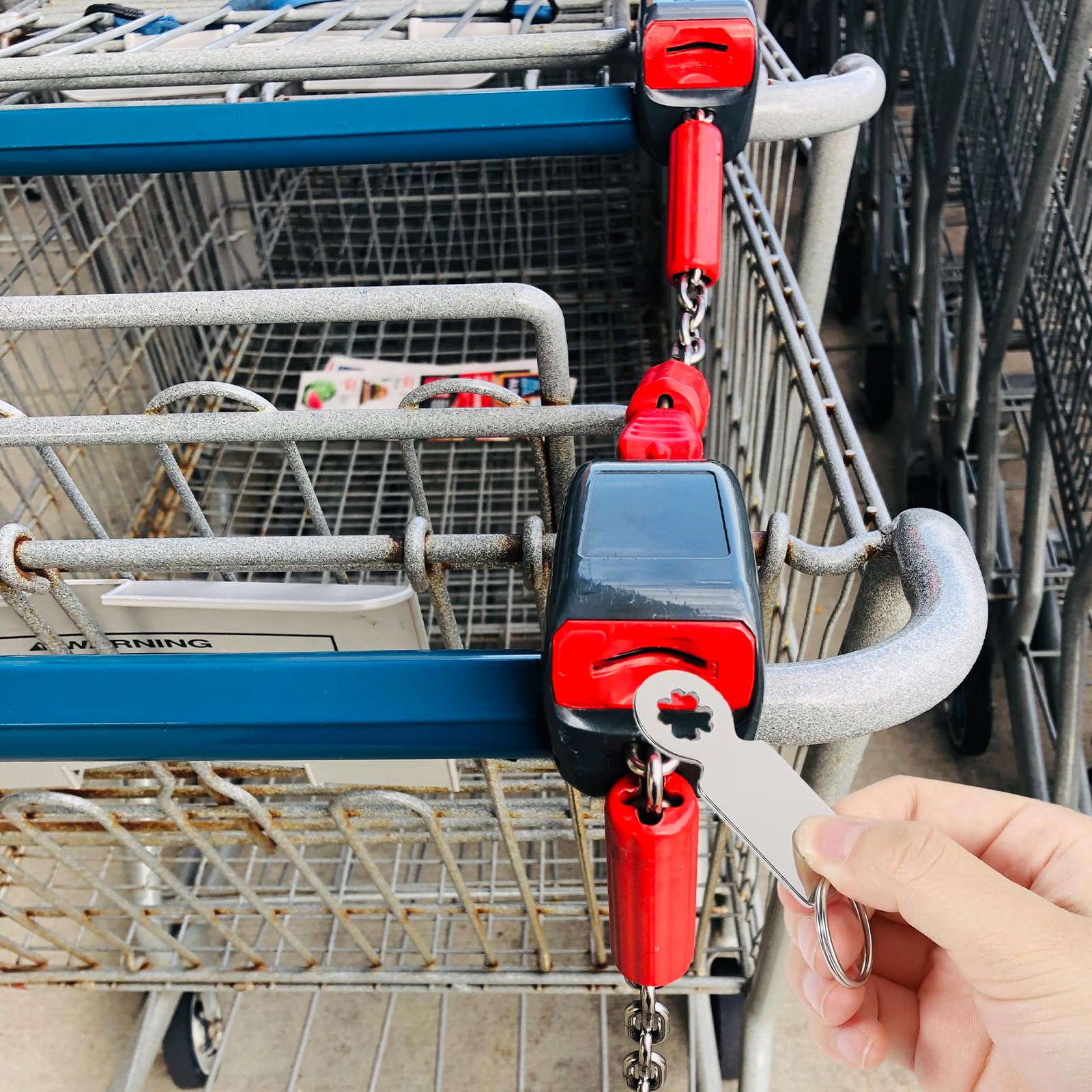 6 Pcs Portachiavi Con Gettone Carrello Del Della Spesa Portatile
