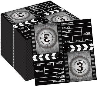 Movie Night Paper Napkin, 40PCS Movie Night Napkins Disposable Luncheon Party Supplies Birthday Decorations for Wedding, Baby Shower, Birthday, 6.5" x 6.5"
