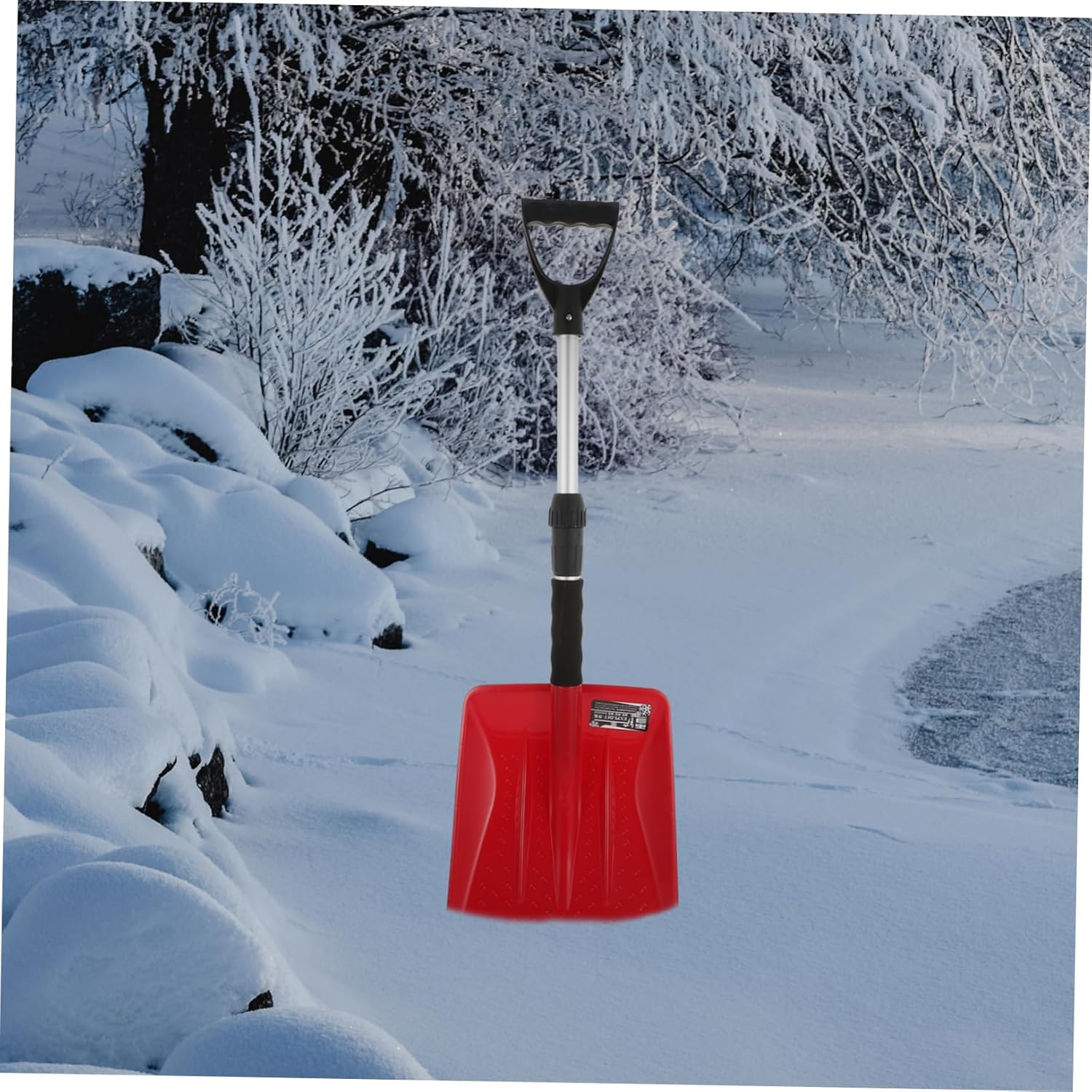 VANZACK Portable Retractable Snow Shovel for Vehicle Compact Plastic Snow Tool Aluminum Handle for Car Trunk Emergency Use