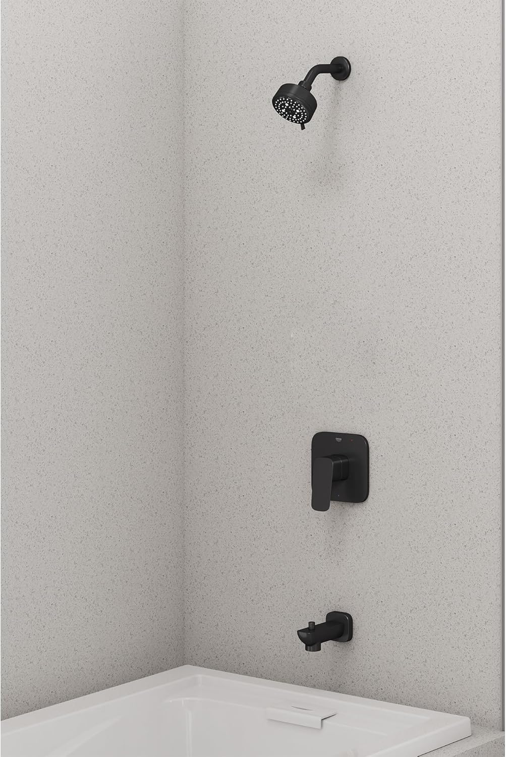 Grohe 1053772430 Cubeo Pressure Balance Valve Shower Trim Kit, Matte Black