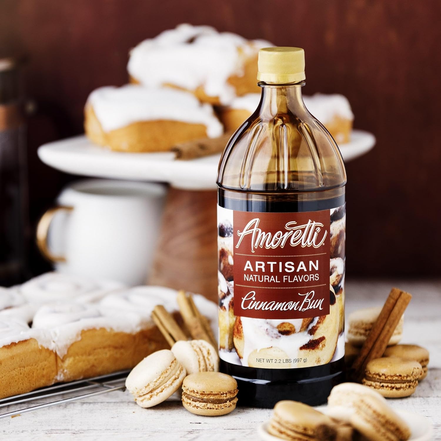 Amoretti - Natural Cinnamon Bun Artisan Flavor Paste, 10 lbs, Perfect For Ice Cream, Beverages, Cakes, and more, Preservative Free, Vegan, Gluten Free, No Artificial Sweeteners, Highly Concentrated