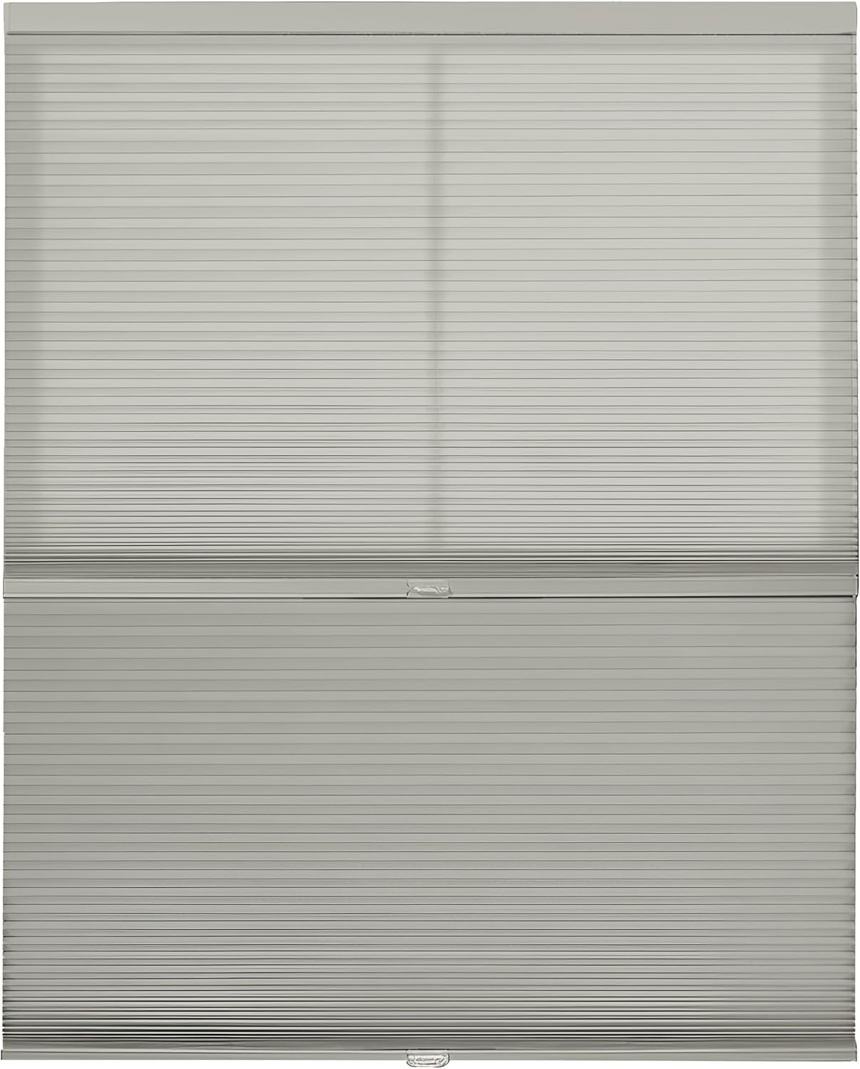 BlindsAvenue Cordless Day/Night Cellular Honeycomb Shade, 9/16" Pleat-Size Single Cell Fabric, 2-in-1 Light-Filtering & Blackout, Color: Misty Gray, Customize to Widths Between 48"-72" Wide