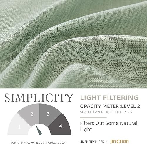 Miniatura 5 de JINCHAN Cortinas de cocina de 24 pulgadas, cortinas texturizadas de lino para sala de estar, baño, casa de campo, juego de media ventana, filtro