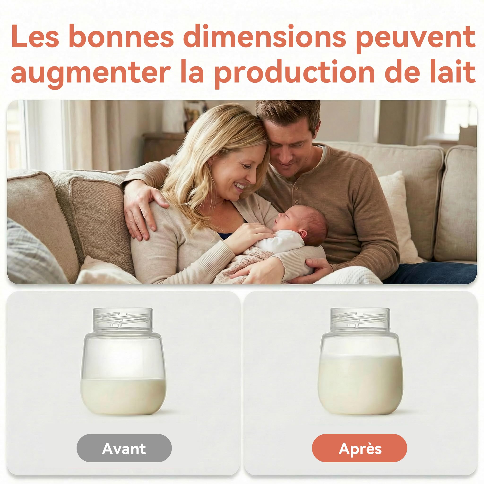 Lot de 10 réducteurs d'embout pour tire-lait 13-21mm compatibles Momcozy M5/S9Pro/S12Pro, Medela, KISSBOBO K5/K6