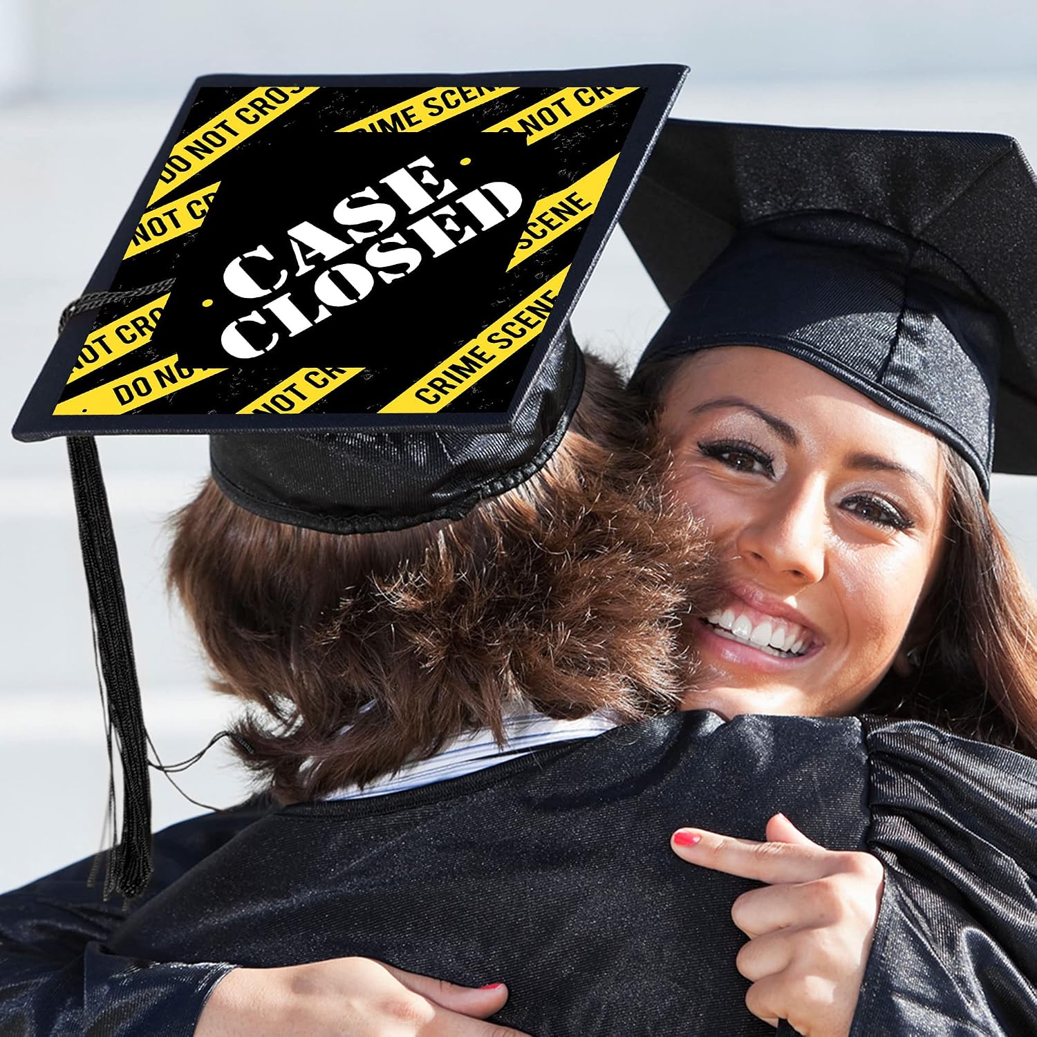 Big Dot of Happiness Case Closed - Criminal Justice Graduation Cap Decorations Kit - Grad Cap Cover