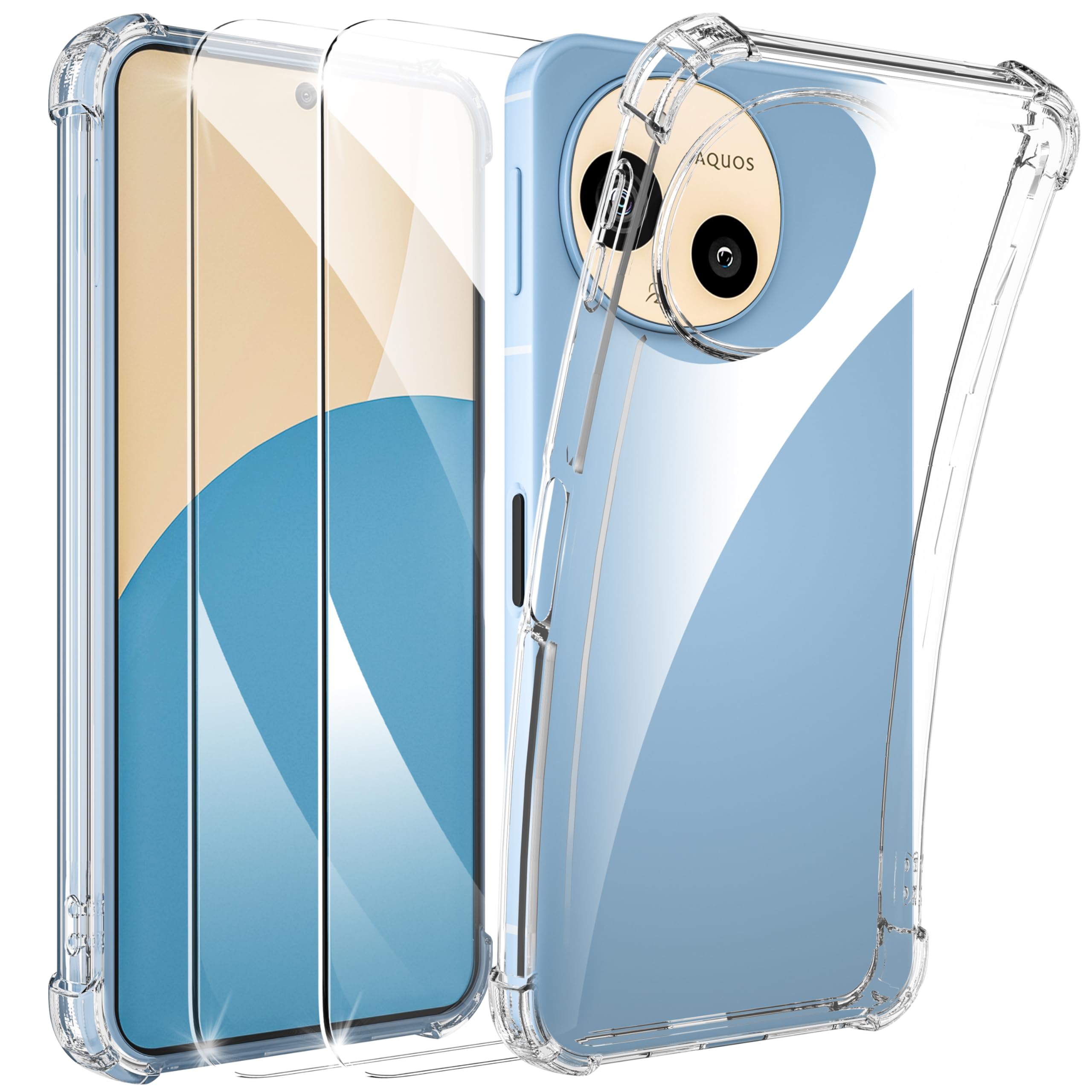 AQUOS　sense9 本体のみ　ケース、保護フィルム付き 楽天市場】【フィルム付き】 AQUOS sense9 ケース クリア 透明