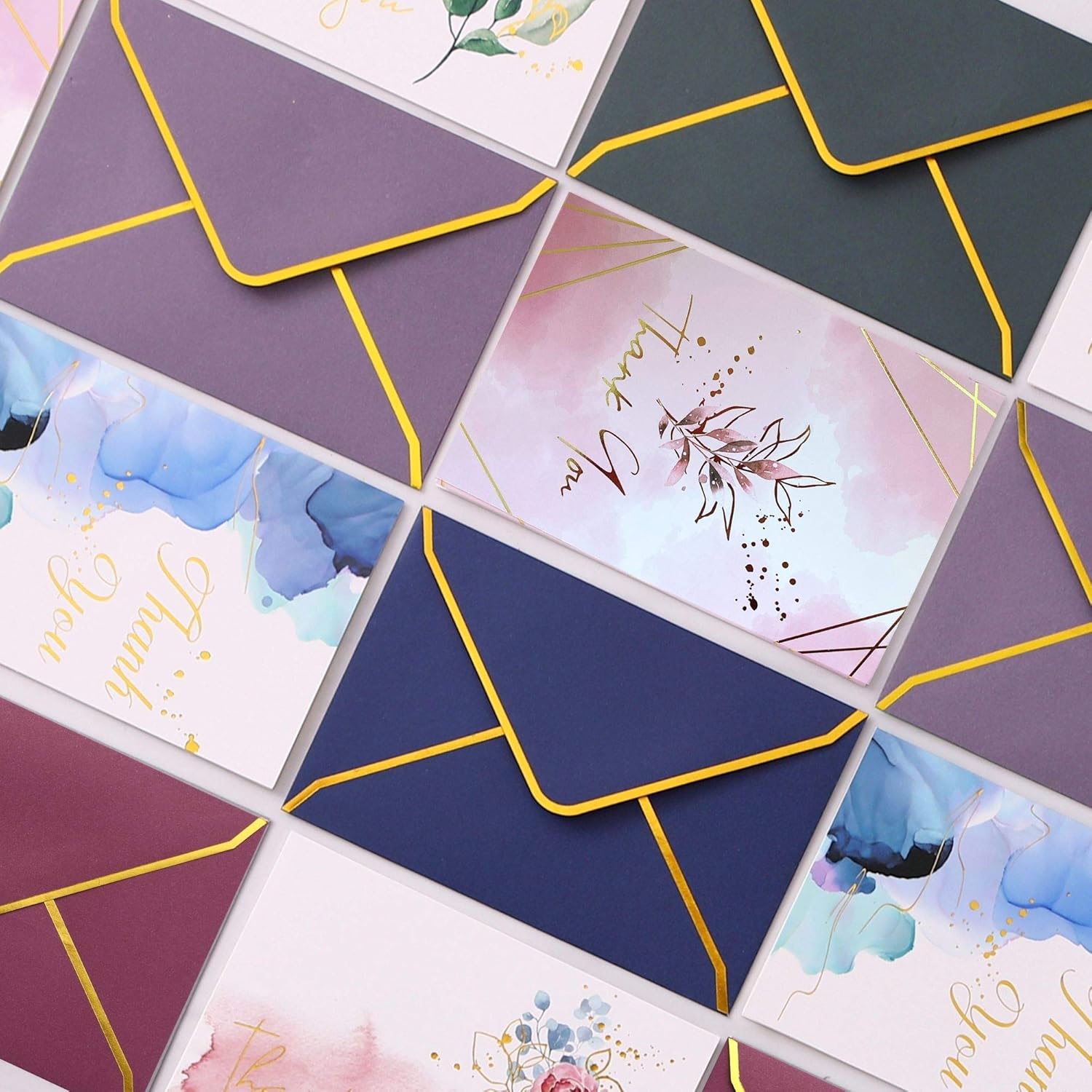 Winoo Design Heavy Duty Thank You Cards with Envelopes - 36 PK - Gold Thank You Notes 4x6 Inches Baby Shower Wedding Cards Small Business Graduation Funeral Bridal Shower (Assortment) - Image 6