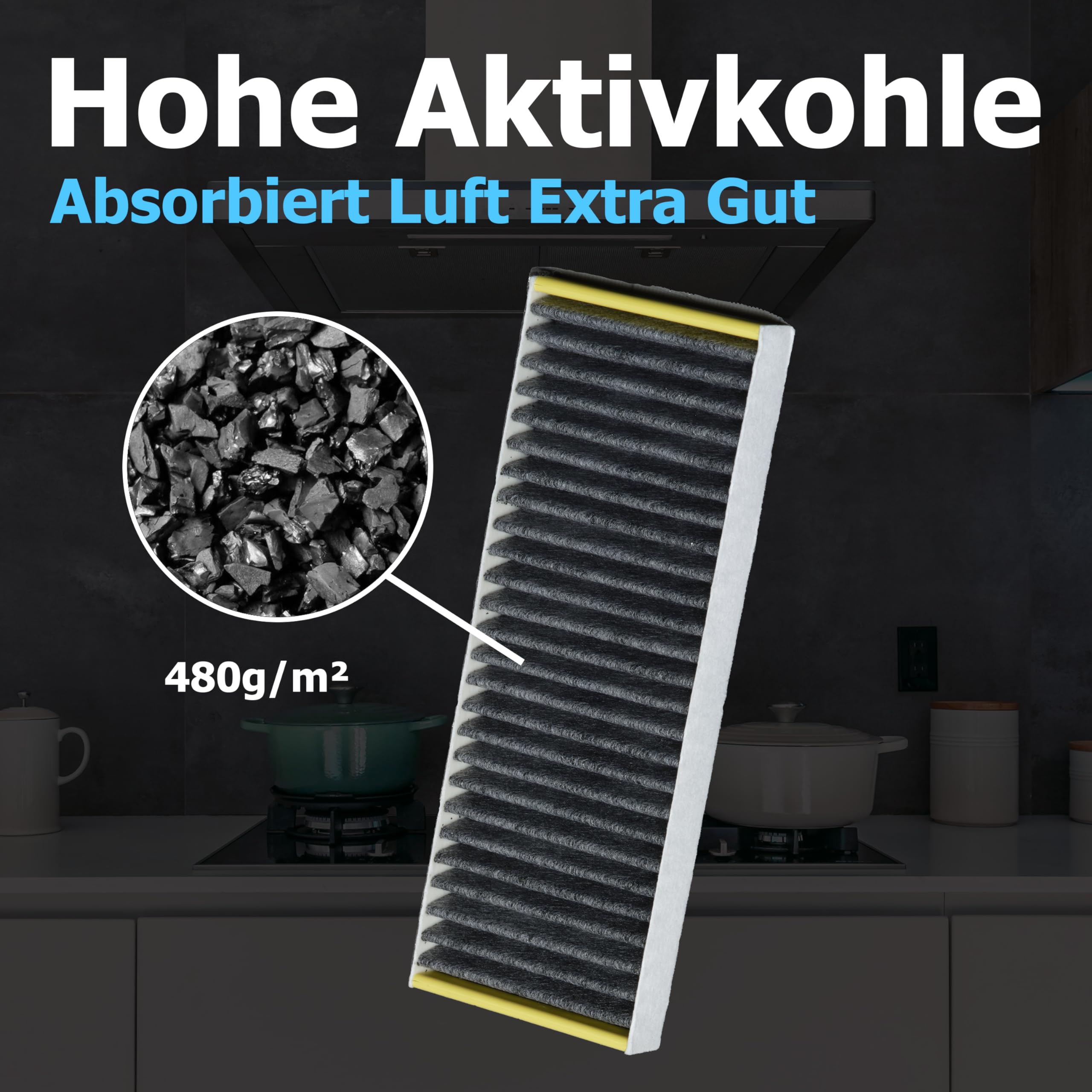Tops Aktivkohlefilter für Siemens, Neff, Bosch, Constructa, Gaggenau | 2x Aktivkohlefilter-Set (groß+klein) für u.a. LC67KHM60/LZ10AKA00, Z51AIA0X0, DWZ0AK0A0, CZ51AIB1X6 und AS-AZKF901