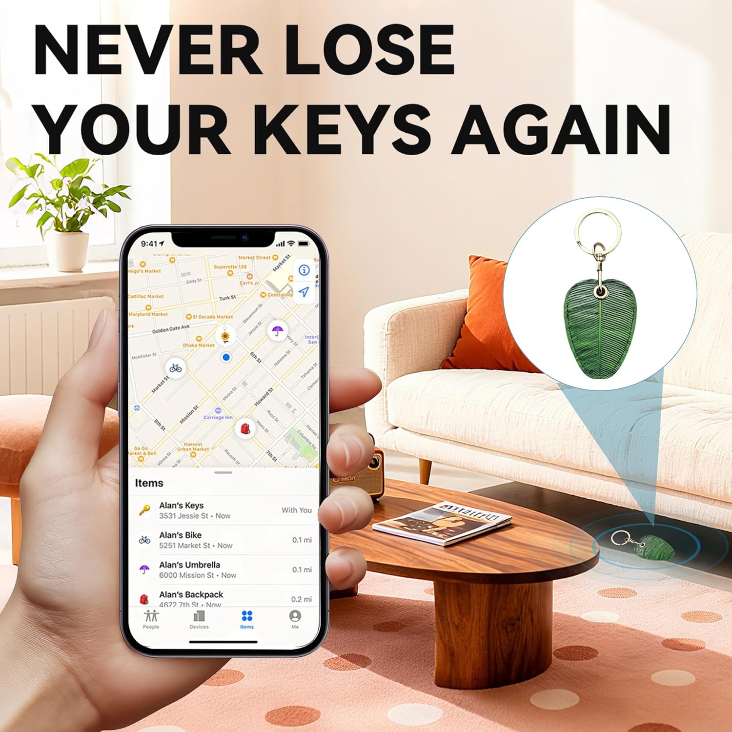 For AirTag Keychain cute, Hidden Cute Air Tag holder with Keychain Ring Leather Case for Keys, Bag, Pets - Image 2