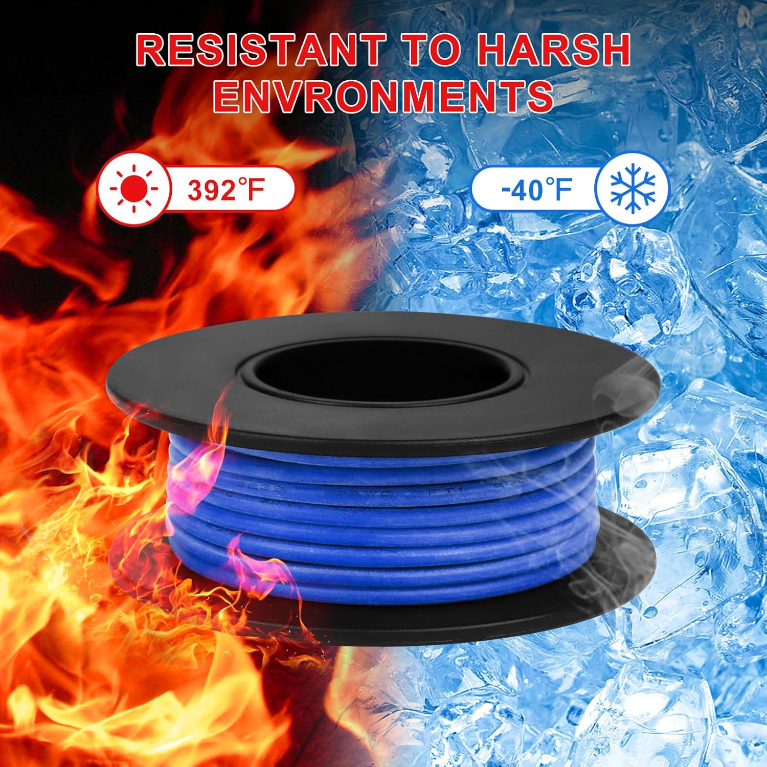 20 AWG Stranded Wire Spool, 16.5ft Each in 8 Colors - Silicone Electrical Tinned Copper Wire, 20 Gauge Flexible Hook Up Wire Kit for DIY, Automotive, Home, and Power Wiring