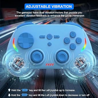 Wireless Gaming Controller for Android/iPhone/iPad/iOS/Tablet/Windows PC/Switch 2, Bluetooth Mobile Phone Gamepad with Hall Joysticks/Hall Triggers/RGB Lights/Vibration/Six-Axis Gyro/Xbox Cloud Game