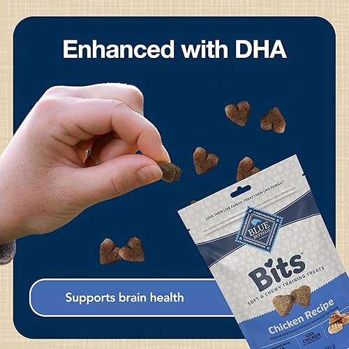 Miniatura 7 de Blue Buffalo Bits Golosinas suaves para entrenamiento para perros, hechas con ingredientes naturales y mejoradas con DHA, receta de pollo, bolsa de