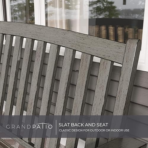 Miniatura 6 de Grand patio Banco al aire libre, bancos de jardín con marco de metal de acero de aluminio antioxidante, asientos de patio para porche delantero,