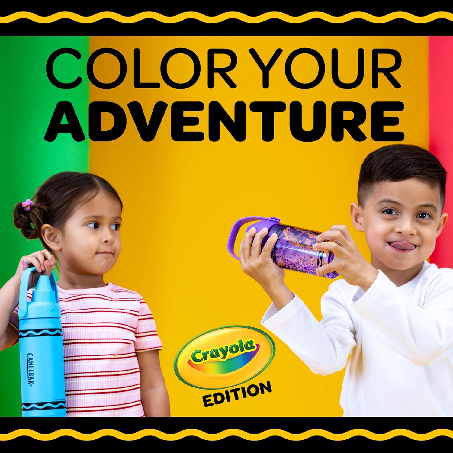 CamelBak Crayola Flip Straw Kids Water Bottle, Tritan Renew, Spill-Proof, 14oz, Cherry Red - Image 9