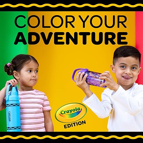 Miniatura 9 de CamelBak Crayola Flip Straw Kids Tritan Renew Botella de agua rojo cereza, 14 onzas