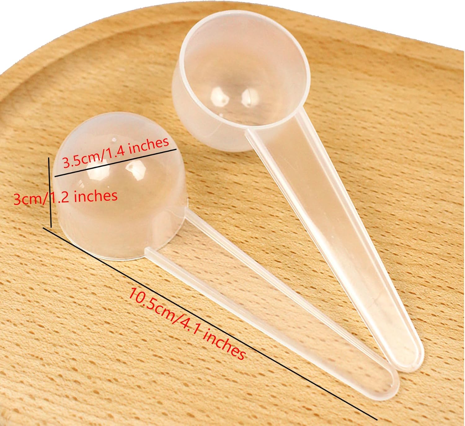 12 Pack Plastic Measuring Scoops, Teaspoon (1 tablespoon/20 mL) Long Handle Scoops for Measuring Coffee Tea Milk Spices Protein Powders Cooking Pet Food (Clear) thumbnail