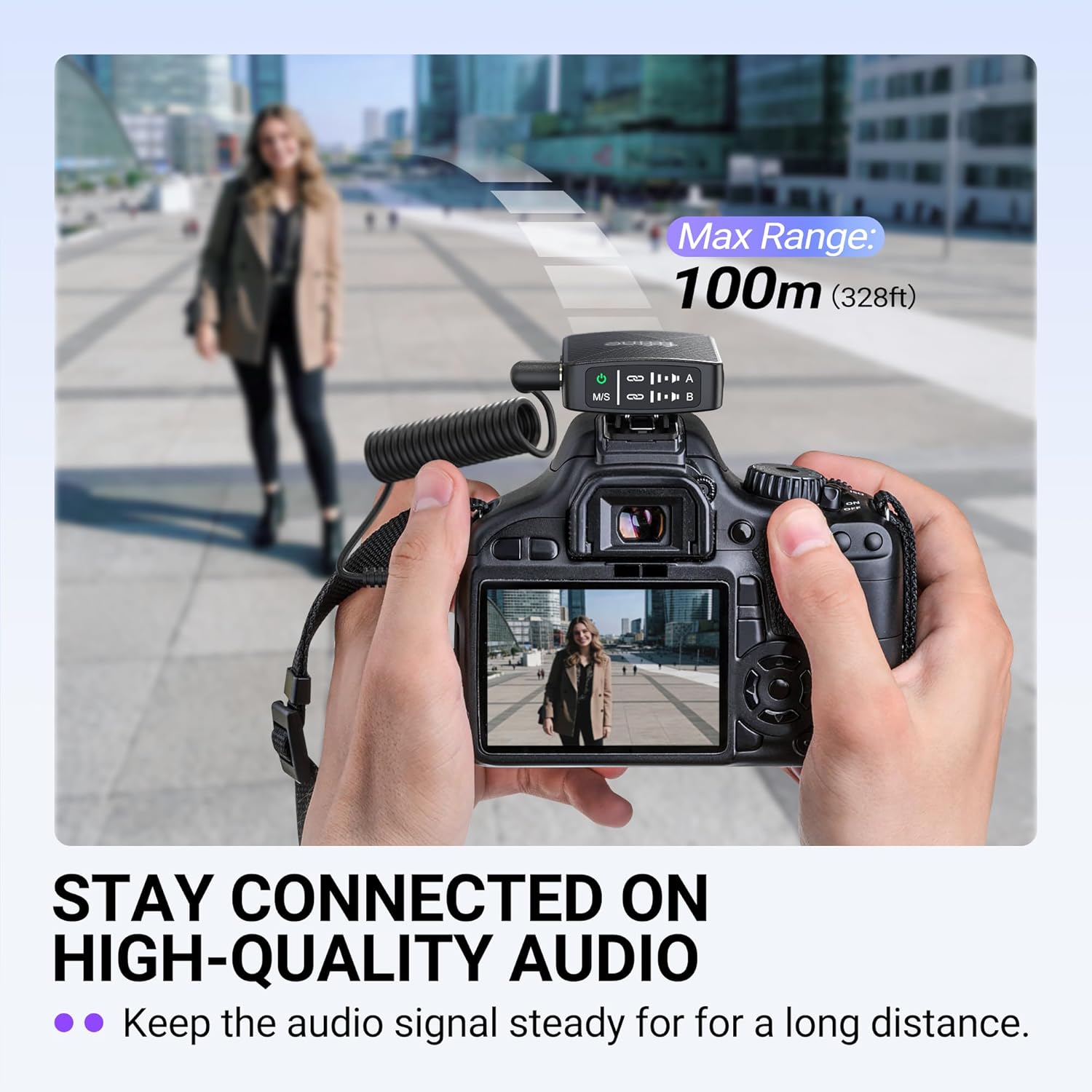 FIFINE Wireless Lavalier Microphone for iPhone/Android/Camera, 2 Pack Cordless Lapel Mic System for Vlog Recording Video YouTube/TikTok Interview, Condenser Clip-On Microphone with Charging Case-M9 - Image 4