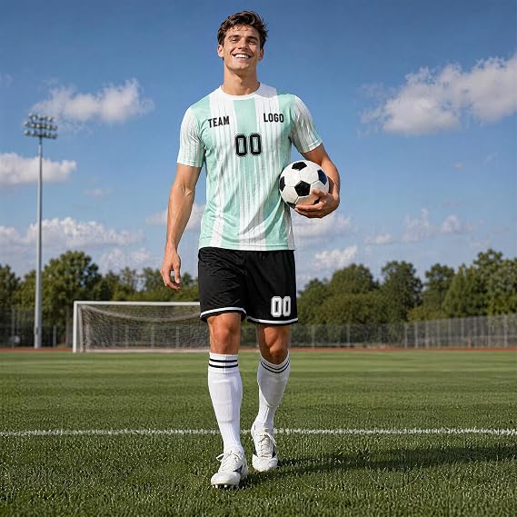 Youth Football Team Kit Personalised, Custom Football Uniforms with Squad Names & Numbers, Lightweight Match & Training Gear, Professional Style for Junior Soccer Clubs