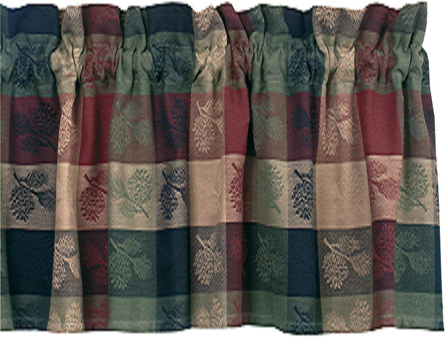 Park Designs Farmhouse Kitchen Valances for Windows - Black Bear Embroidered | Fall Decor Window Valance Curtains | Plaid Curtain Valances for Windows | Boho Living Rooms & Bathrooms | 60" x 14"
