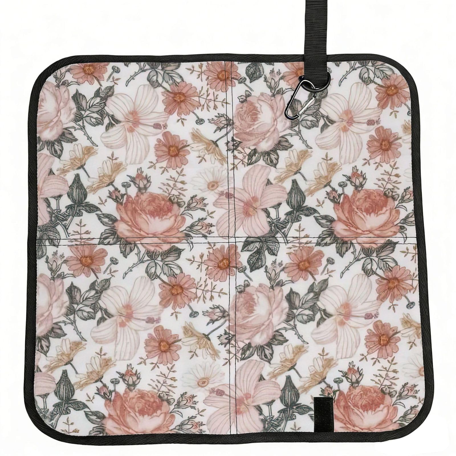 AYYQWE Flower Paris Eiffel Tower Print Foldable Seat Cushion Portable Chair Pad Office Commuting Picnic Camping Outdoor