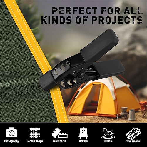 Miniatura 19 de Abrazaderas de resorte de metal resistentes: 4 piezas para abrazaderas de resorte para carpintería, abrazaderas de lona de 6 pulgadas, clips