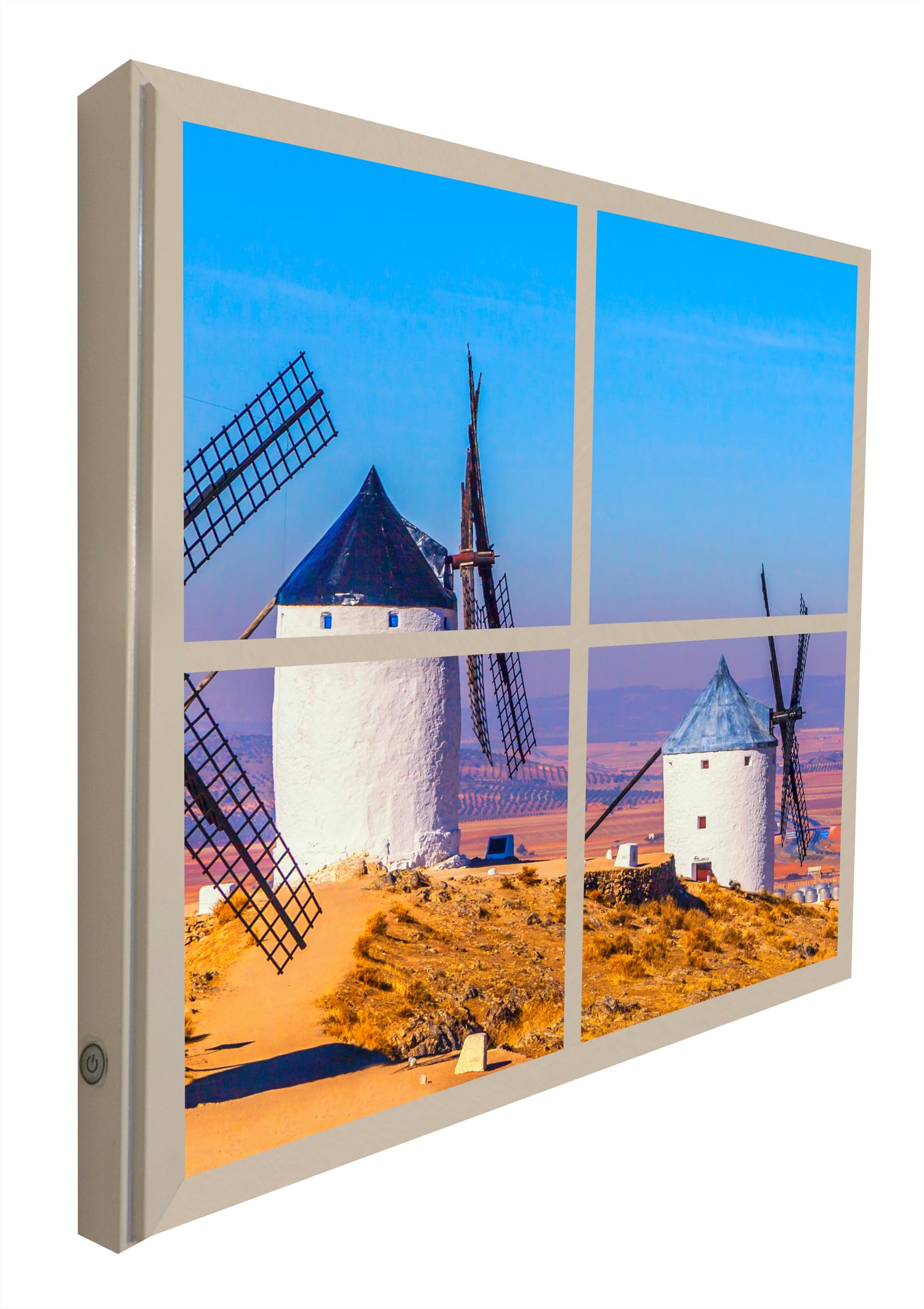 Fausse fenêtre éclairée LED décoration murale paysage 80x80