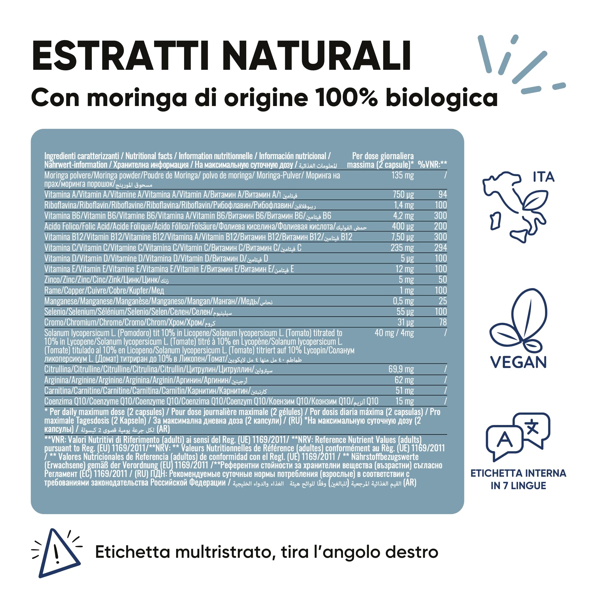 Integratore Fertilità Uomo - Moringa, Licopene Alta Concentrazione, Citrullina, Arginina, l Carnitina, Zinco, Selenio, Coenz Q10 - Supporta Motilità e Vitalità Spermatozoi - 180 Capsule RedMoringa
