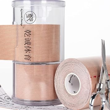 Kinesiology Tape Pro Synthetic Athletic Tape with Portable Box - 3 Rolls Sports Tape 16 FT for Ankle Wrist Knee Elbow Shoulder Muscles
