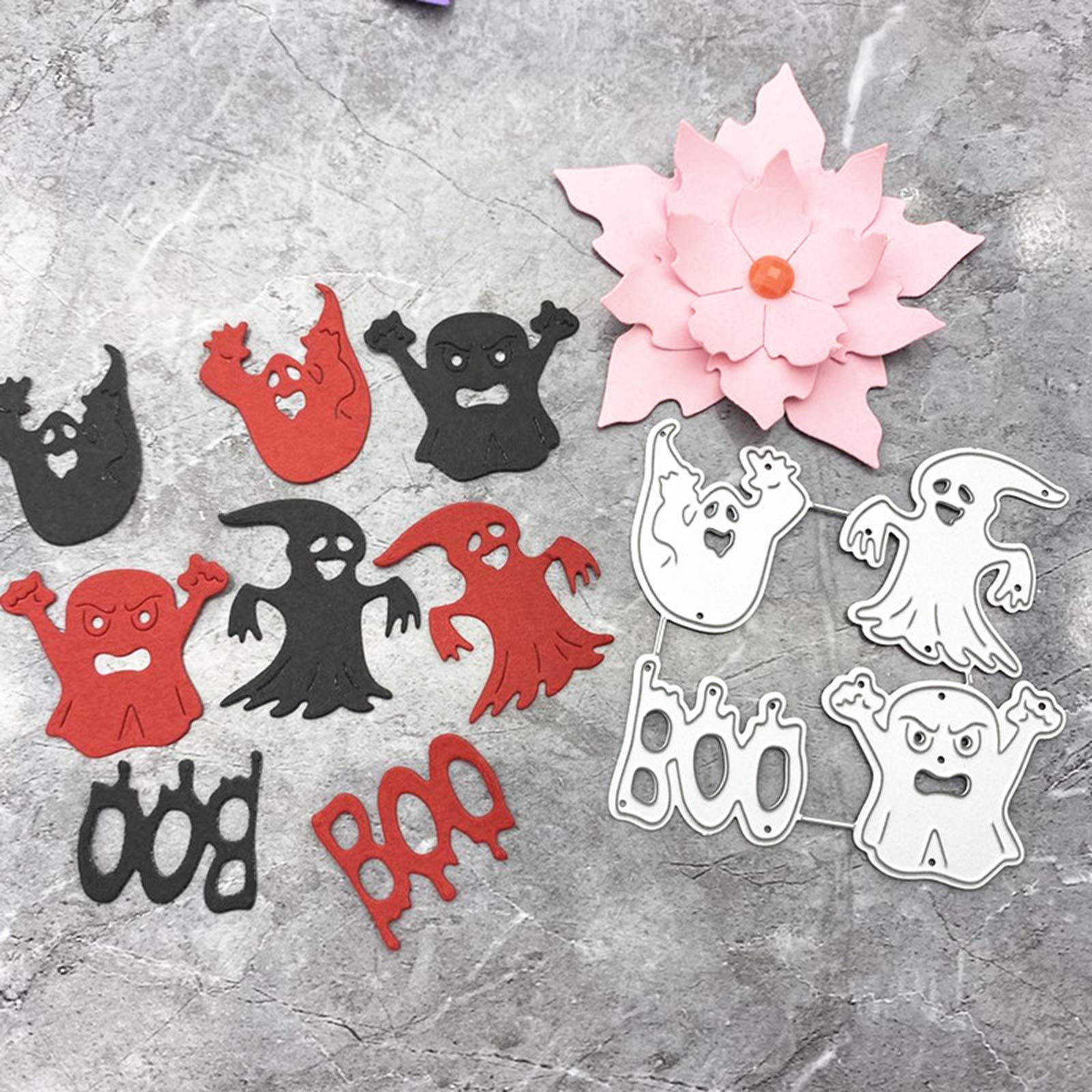 Fustelle Halloween Fai Da Te: Set Timori Con Fantasma, Casa Stregata E Recinzione Cimiteriale Per Biglietti E Scrapbooking