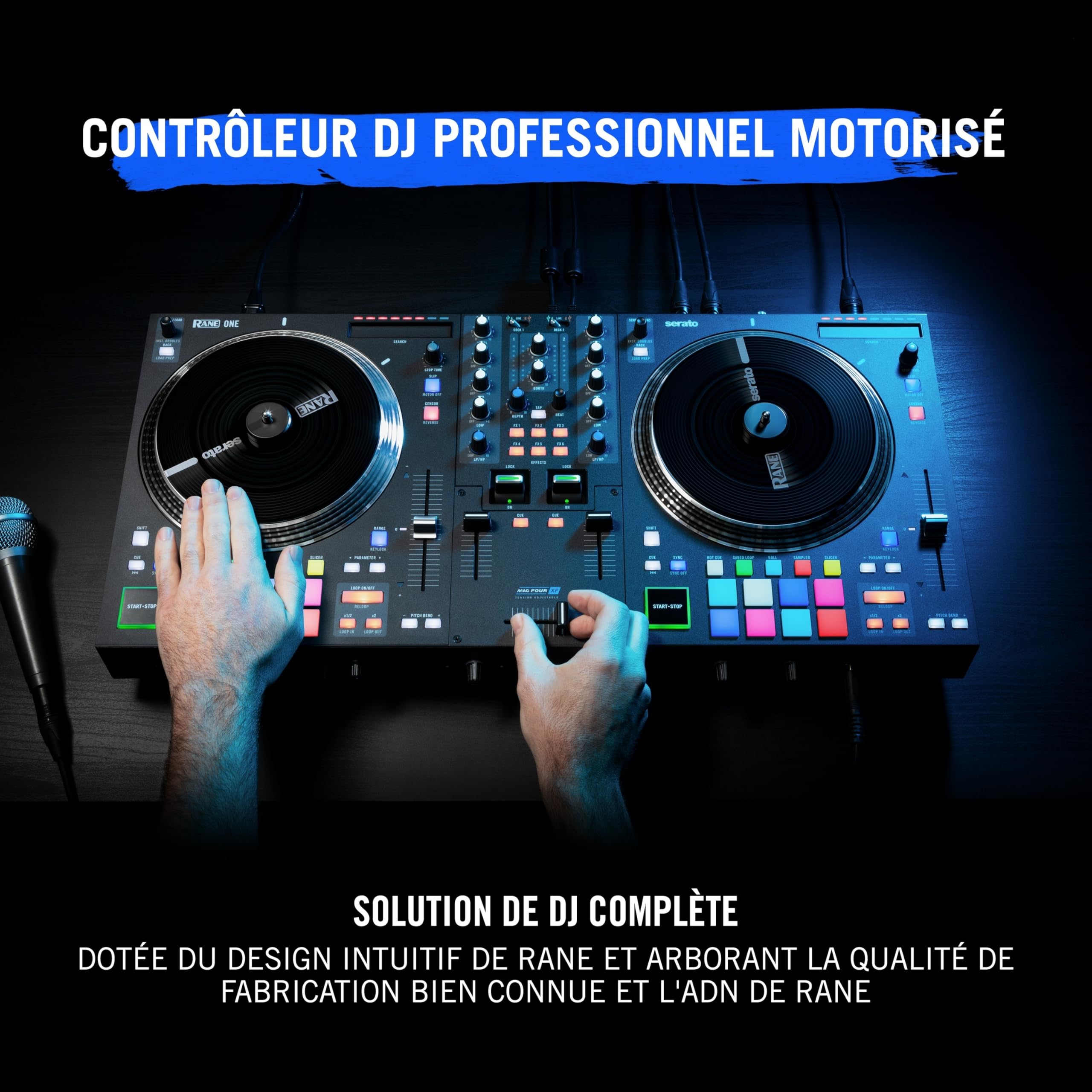RANE ONE Set DJ et Controleur DJ Complet Pour Serato DJ avec Mixeur DJ Intégré, Plateaux Motorisés et Serato DJ Pro Inclus