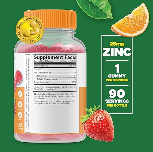 Miniatura 2 de Lifeable Zinc 25mg Kids + Calcio, Magnesio y Zinc Kids, paquete de gomitas – Gran sabor, suplemento vitamínico, sin gluten, sin OMG, gomita